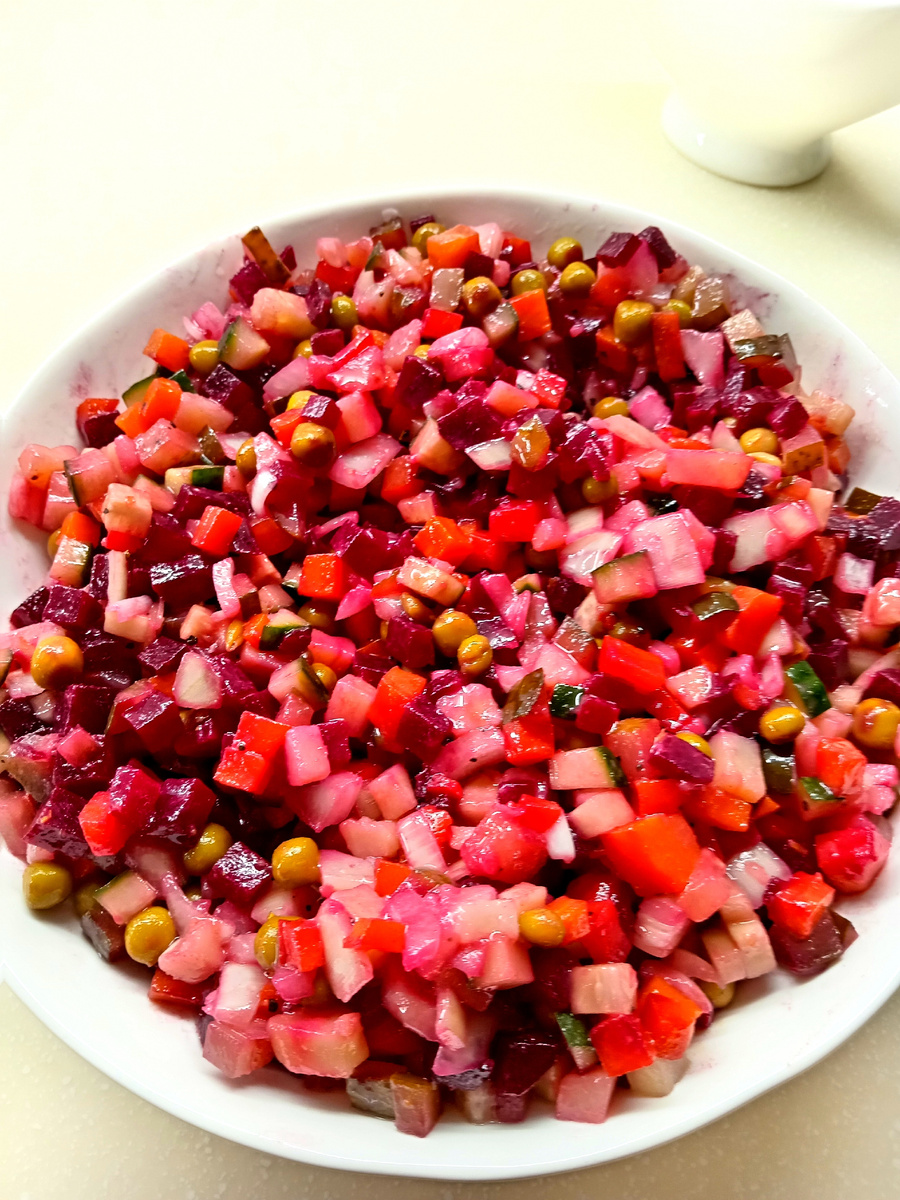 Винегрет с запечёнными овощами. 