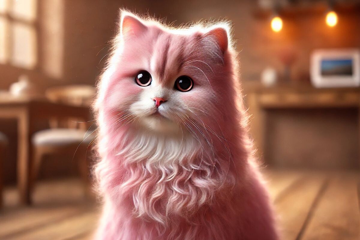 Розовый кот 