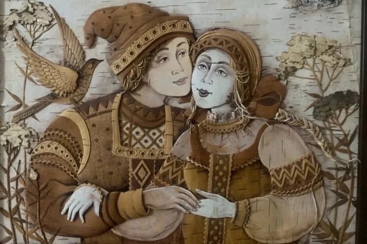    Вот такая красота заключена в бересте.