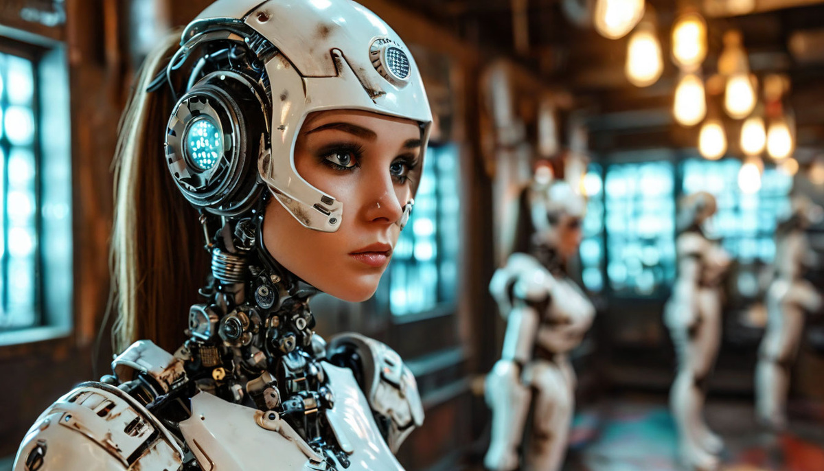 Это фембот. Просто фембот. Гиноид глазами ИИ