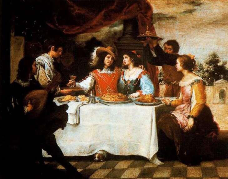 Бартоломео Эстебан Мурильо, «Блудный сын, пирующий с женщинами», 1660-70гг. Холст, масло. 104х134 см. Национальная Галерея, Дублин, Ирландия. 