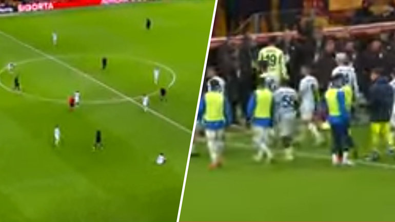    Игроков «Адана Демирспор» наказали за срыв матча с «Галатасараем».скриншот из трансляции