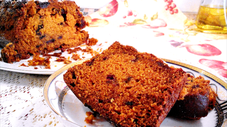 Обложка рецепта "Постный пирог (кекс) "Красная девица" с брусникой".