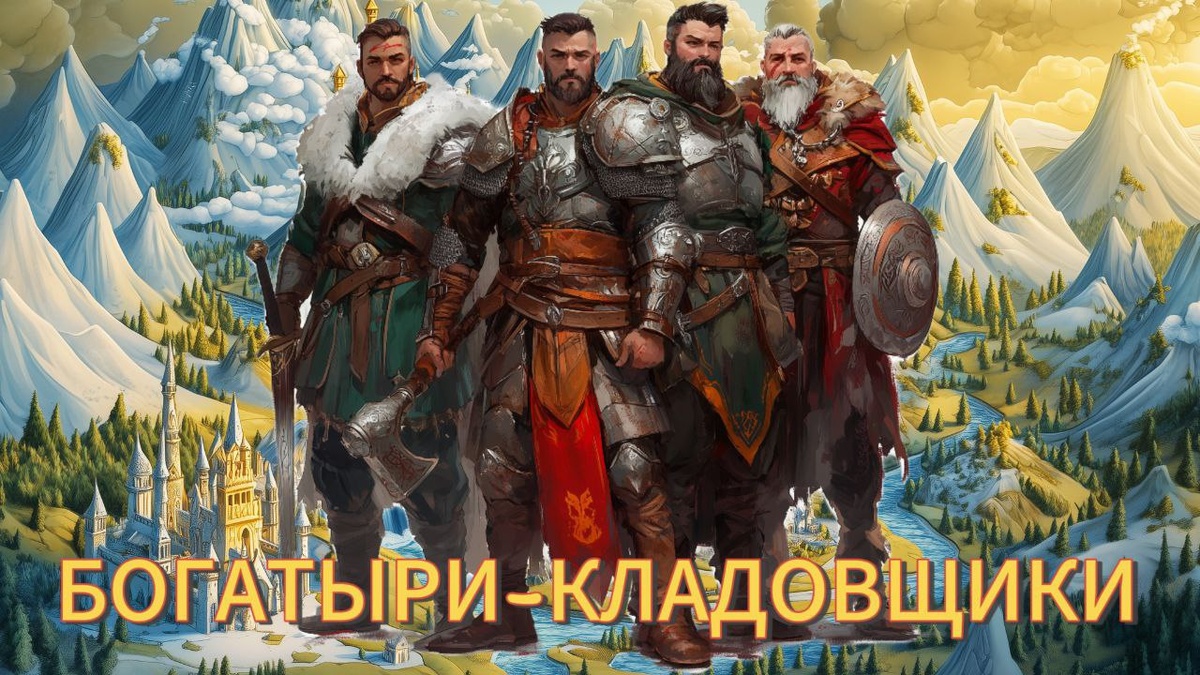 Богатыри-Кладовщики на фоне Росснаб-Града.