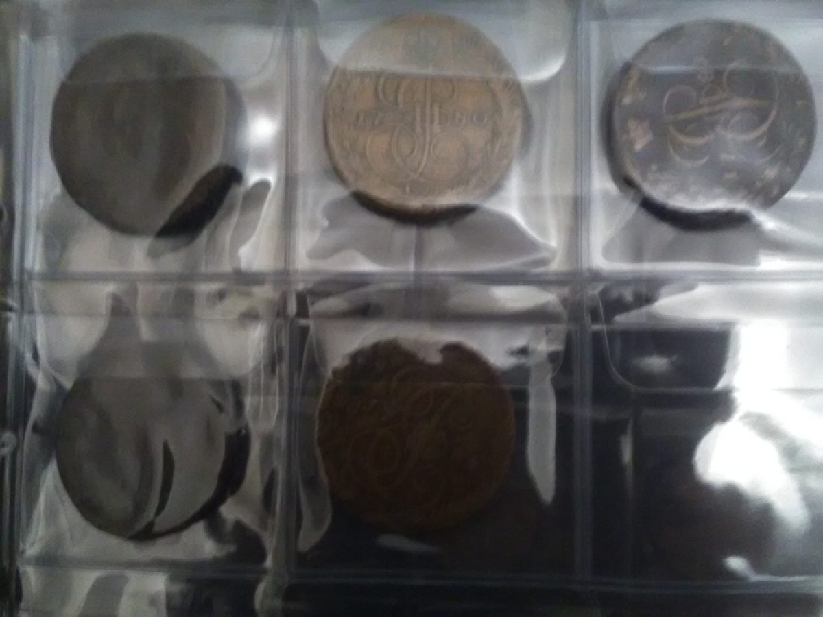 Екатерининские пятаки из моей коллекции.