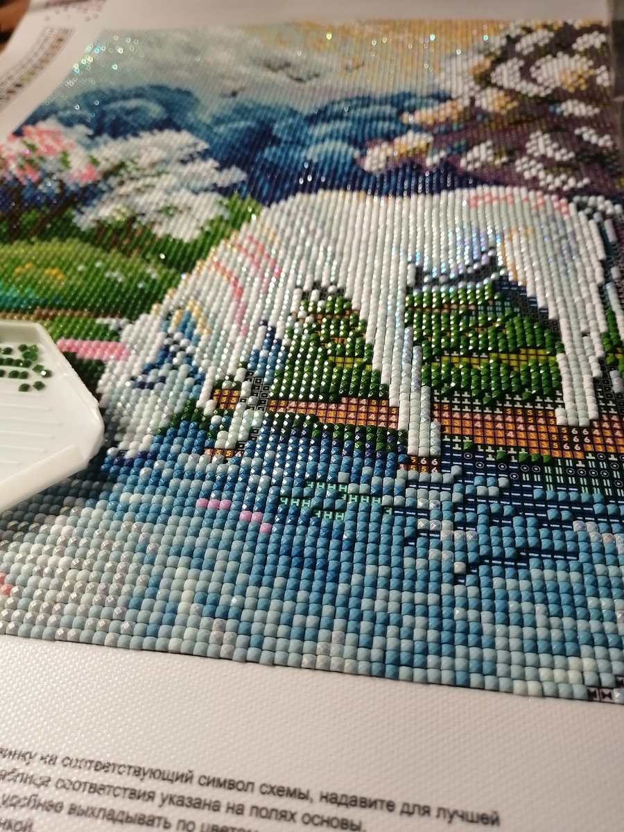 Мое фото: алмазная мозаика с квадратными стразами