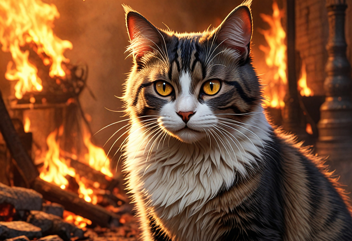 Как истинный герой в пушистом обличии, Лара, кошка, показала, что храбрость не зависит от размера