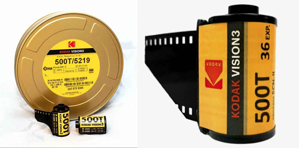 Рулон кинопленки на 122 метра в железной коробке и фотокассета