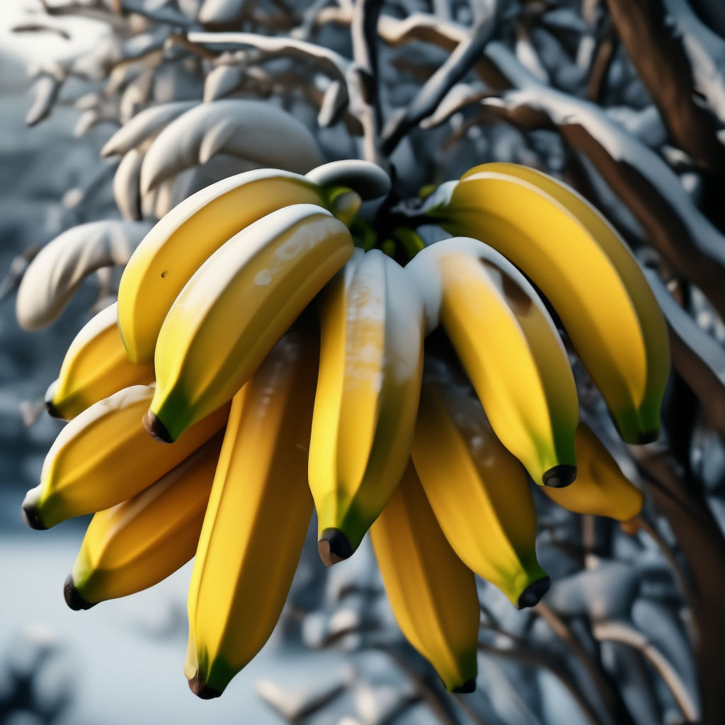 Фото с сайта: shedevrum.ai                 Зимний сорт бананов в представлении ИИ