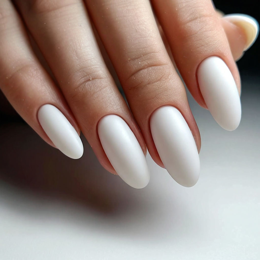 Классический белый маникюр