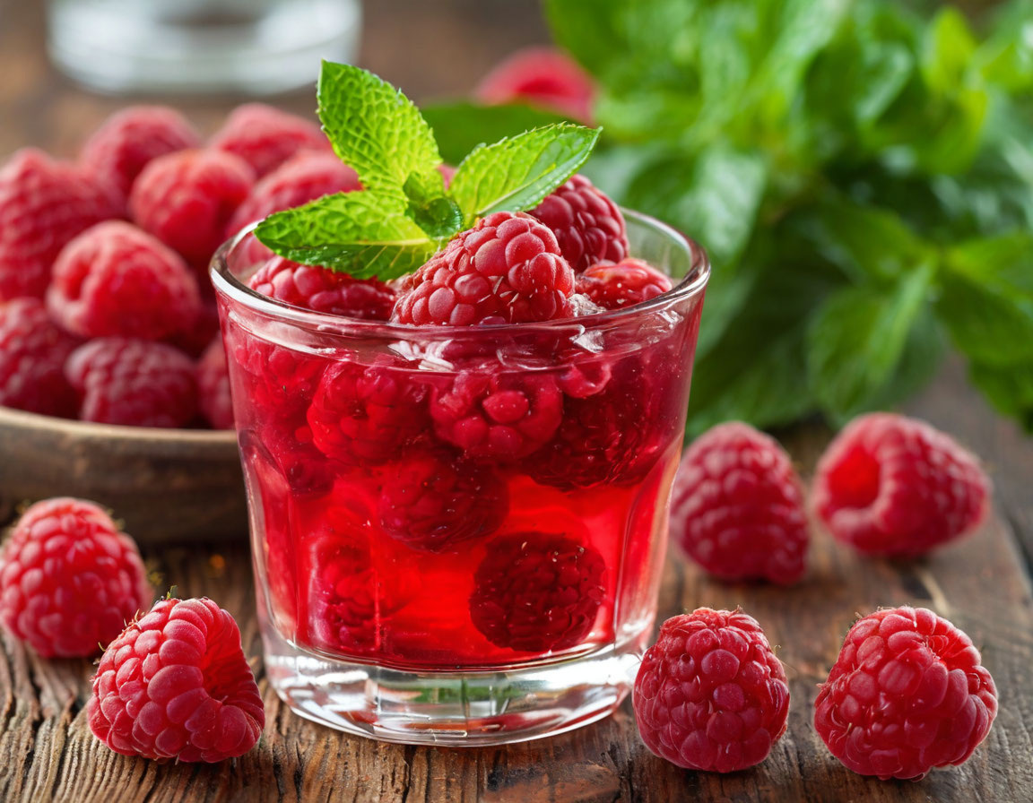 Приготовленный кисель из малины