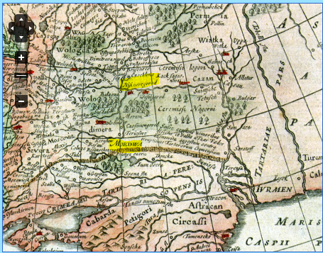 Россия и ее окрестности - 1648 год, Карта фламандского картографа  Герарда Меркатора