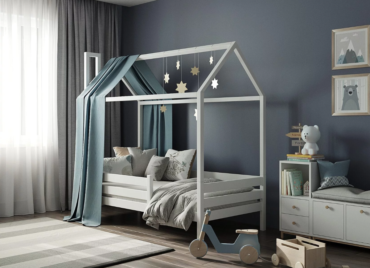 Кровать однояярусная домик