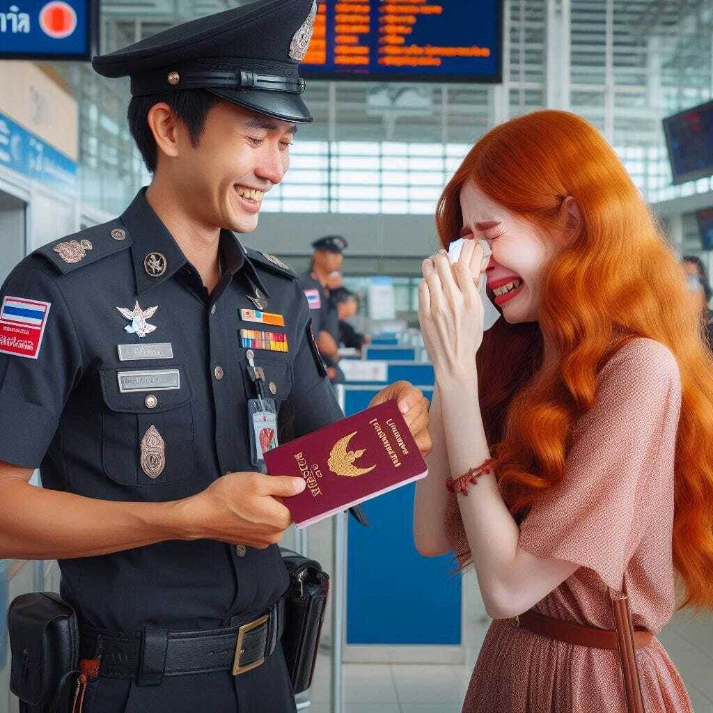 Это не совсем Лена, и паспорт, как видно, не наш... 