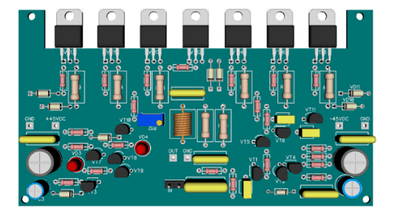 Мощный УМЗЧ на МОП-парах IRF640/IRF9640