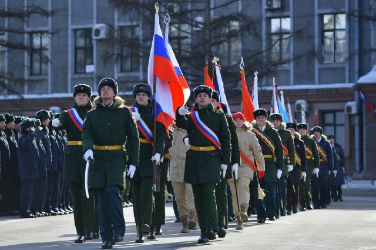 Парад в честь 23 февраля в Омске