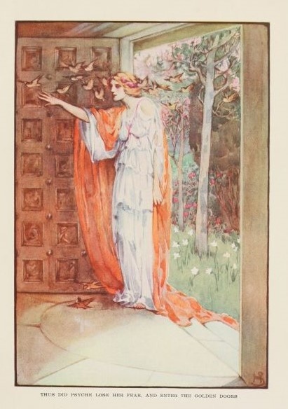 Хелен Страттон, "Так Психе утратила страх и вошла в золотые врата", иллюстрация к "Книге мифов", 1915.