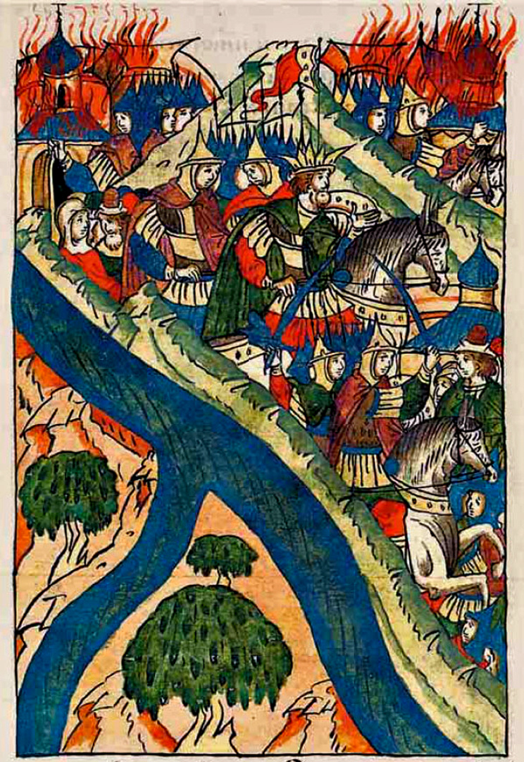 Мехмед Гирей с войском переправляется через Оку.