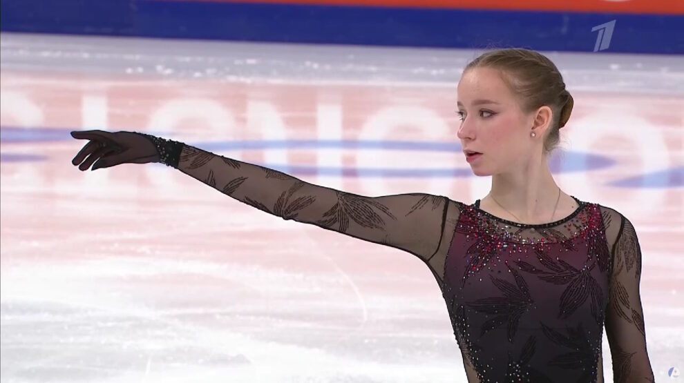 Дарья Садкова. Фото: стоп-кадр прямого эфира «Первого канала»