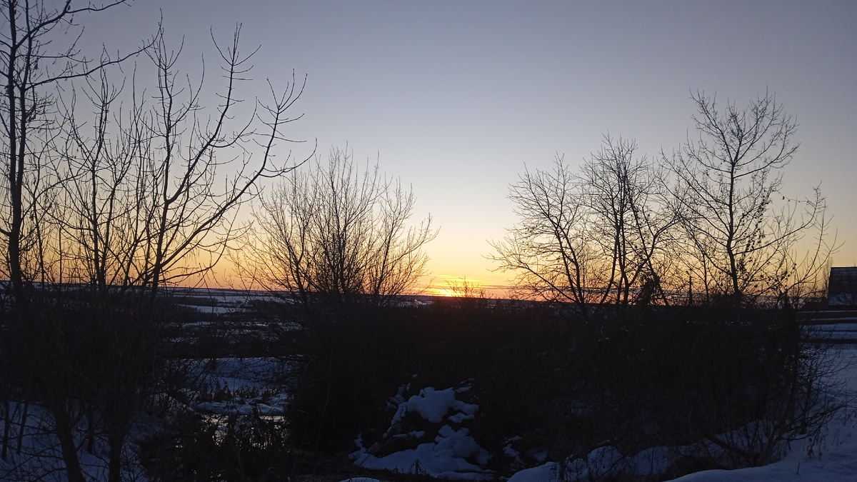 На закате, самое высокое место в Каменке, съемка 21.01.2025