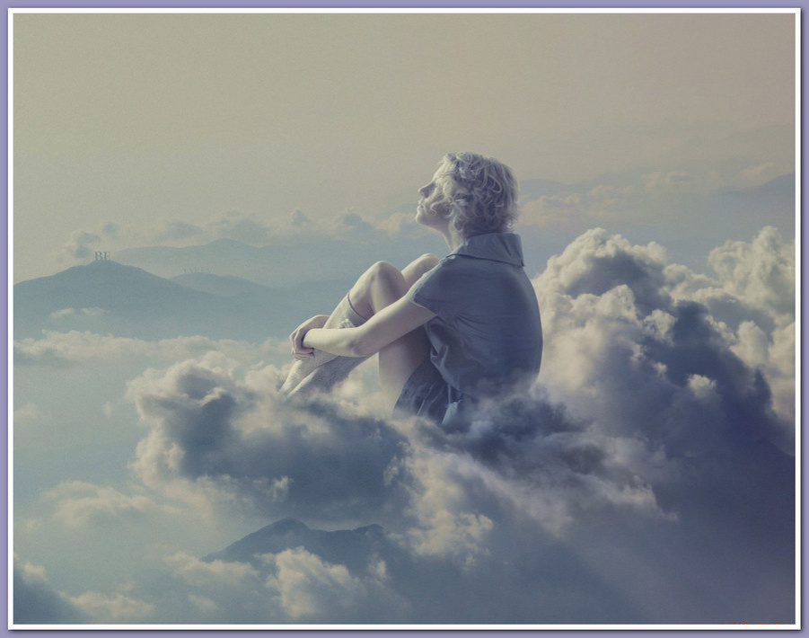 Сидя на облаке.