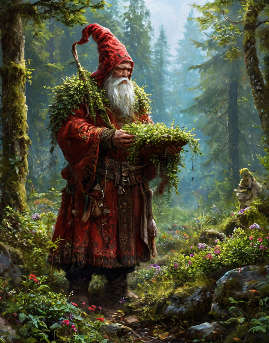 Волхв-травник. Изображение, созданное нейросетью. 
