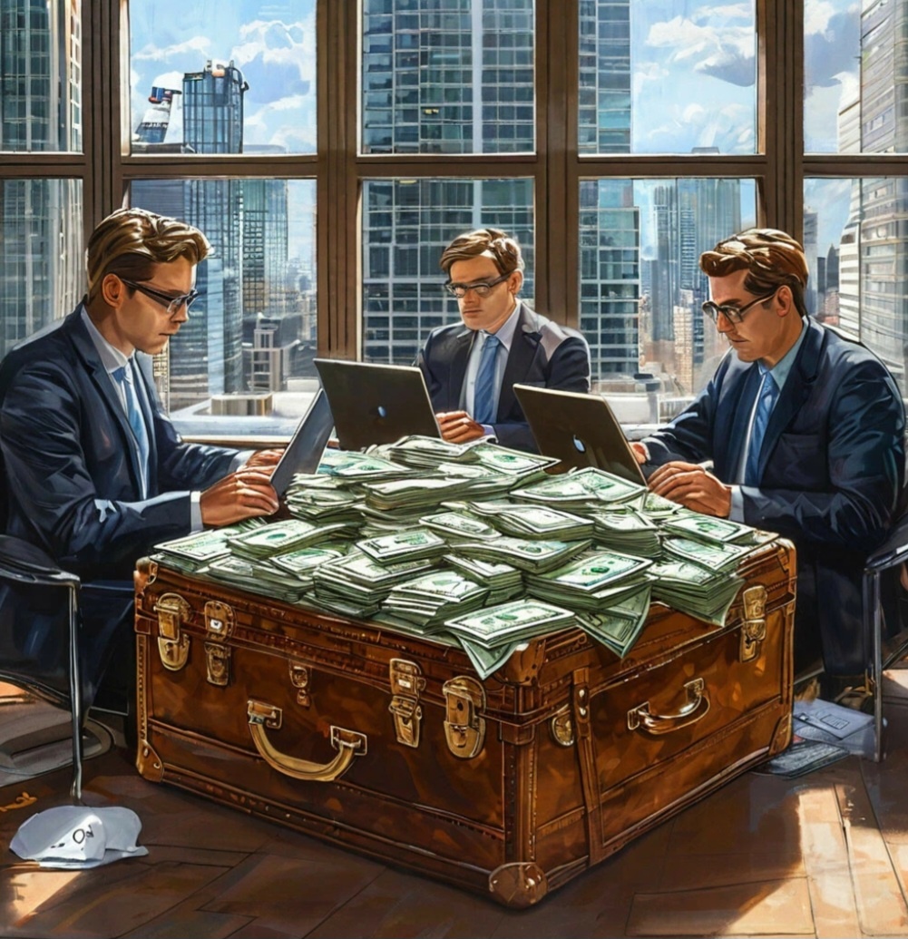 Офис, деньги 💰 💰,  люди.