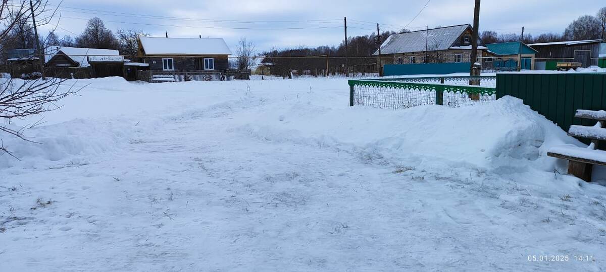 Площадка перед домом. Свекровь 3 дня её расчищала от снега.