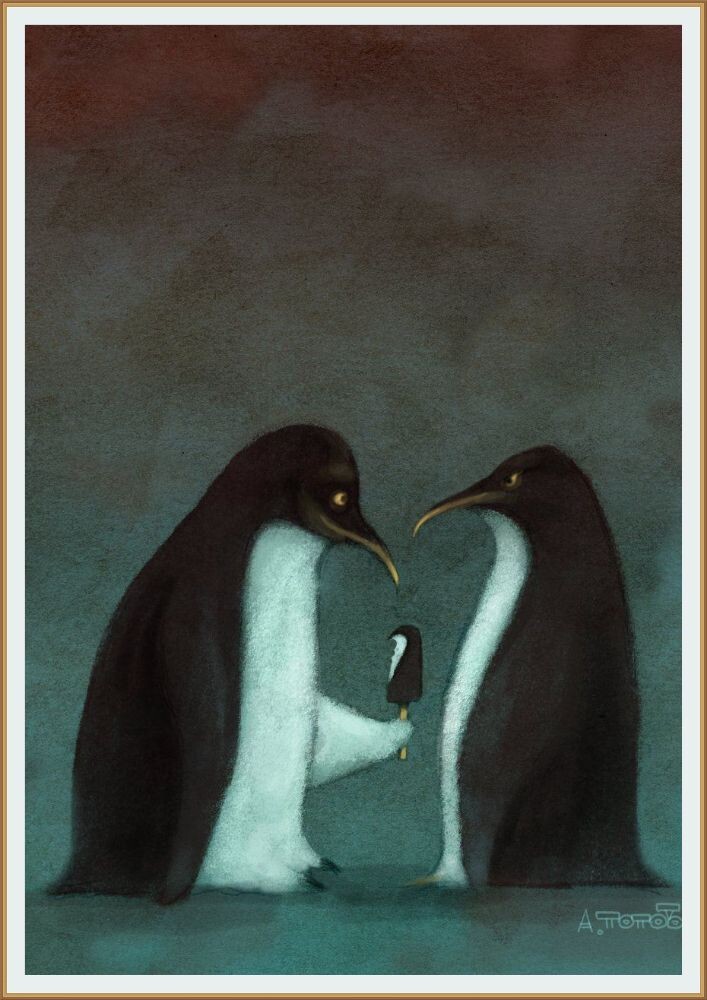  " ЭСКИМО " КАРИКАТУРА ОТ ХУДОЖНИКА АНДРЕЯ ПОПОВА ИЗ ЕГО СЕРИИ " ПИНГВИНИАНА"