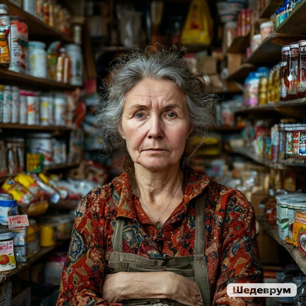 Изображение сгенерировано в нейросети Шедеврум - продавщица