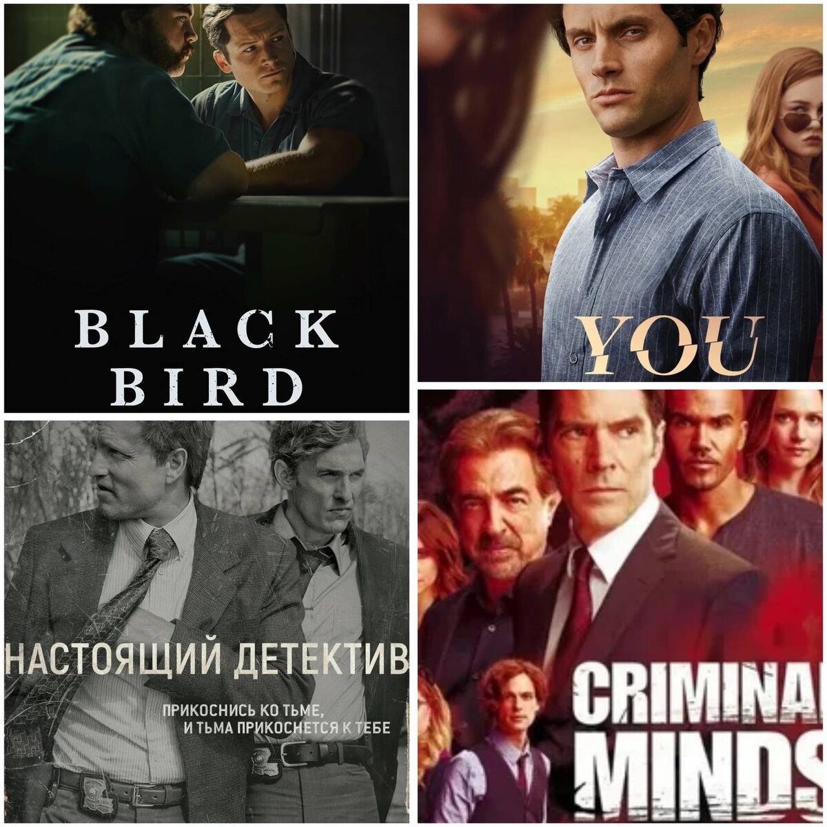 4 Black Bird / 5 True Detective / 6 YOU / 7 Criminal minds