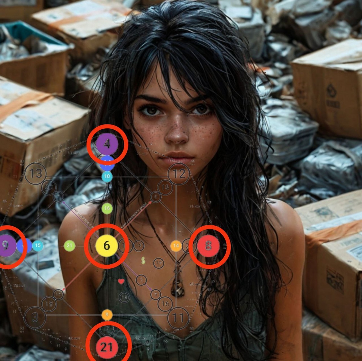 точки в матрице судьбы