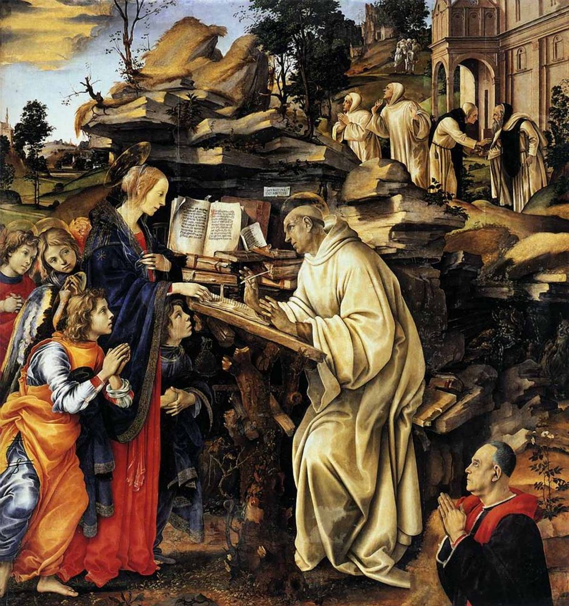 Филлипино Липпи, Явление Богоматери святому Бернару, 1486