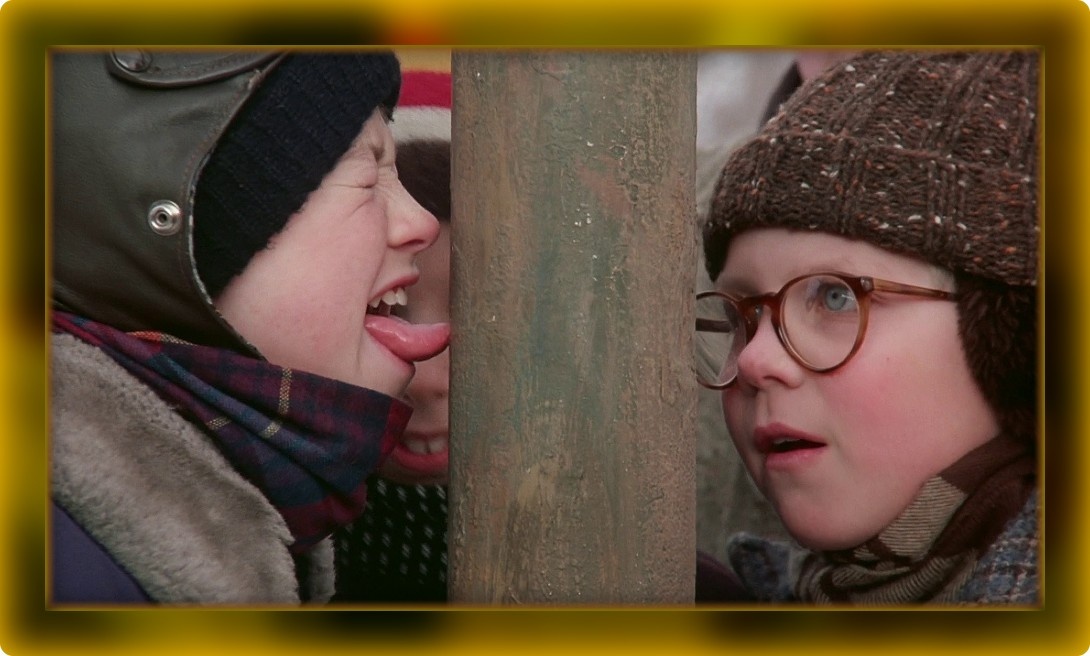 А вам слабо, вот так вот языком в морозную железку впиться, вслед за закадычным другом?