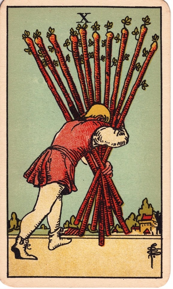  Карта Десятка Жезлов