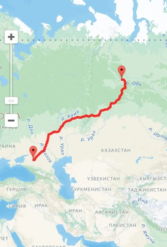 Наш маршрут на карте.