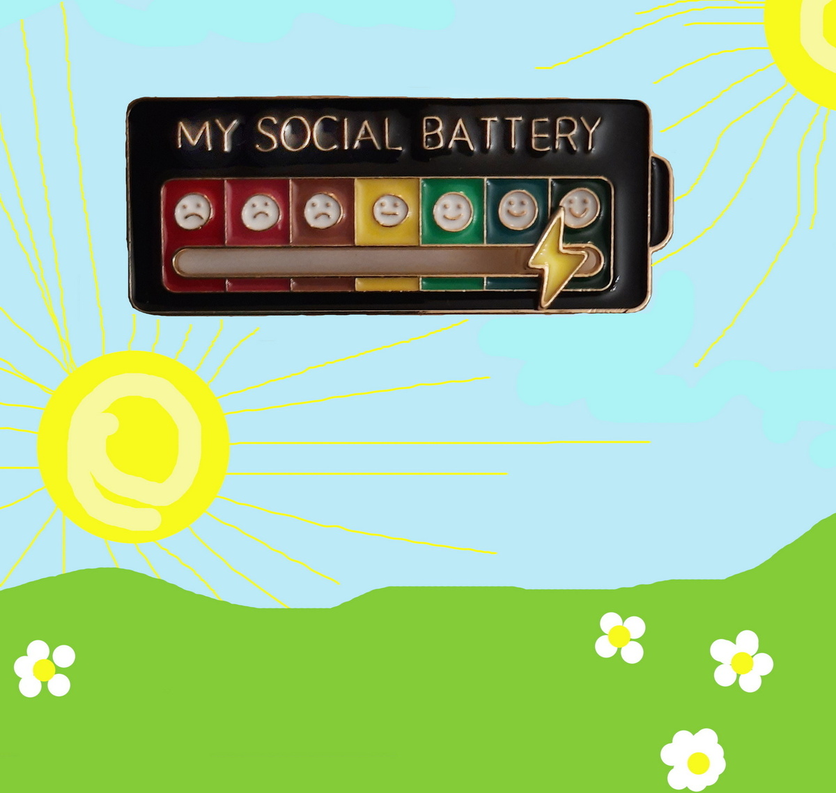 "Социальная батарейка" на максимуме. Утро! И второе солнце не помеха. Рисунки мои