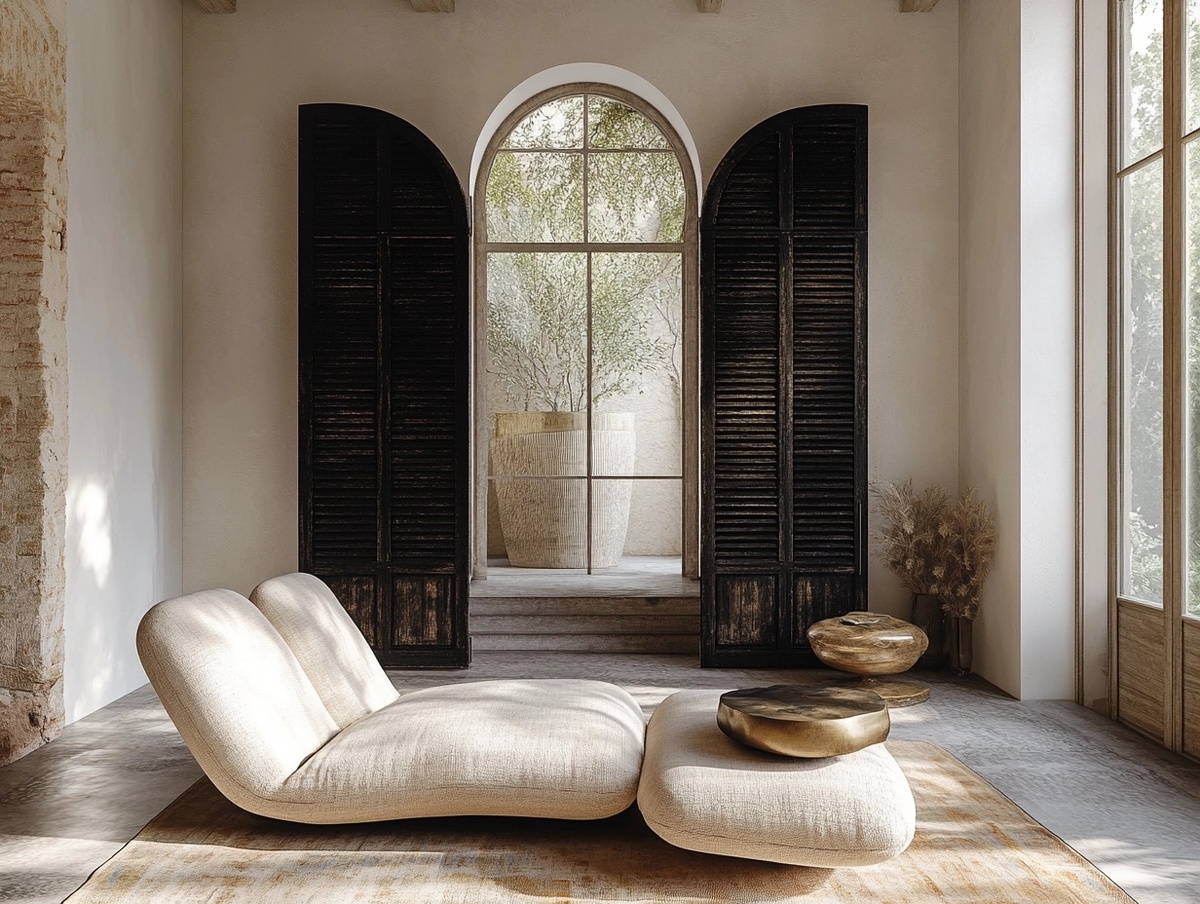 Шаттерсы из дерева для арочной двери