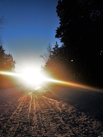 Фотографии Татьяны Немшановой. Зима северная. Северное полученное солнце стоит на юге, но низко, ниже леса, едва ни касается земли. В январе на минутки день полярный прибывает. В прошлом полярная ночь.  На солнце можно смотреть без темных очков. Оно не жгет, не слепит. Зимник - зимняя дорога сквозь тайгу югорскую  соединяет таёжное село с Большой Землёй.