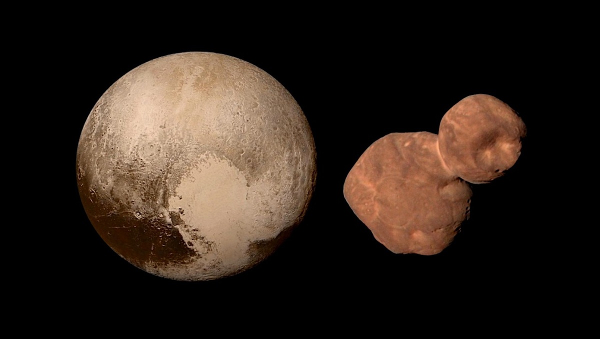 Изображения транснептуновых объектов Плутона [слева] и Аррокота [справа], основных целей пролёта космического аппарата NASA New Horizons в 2015 и 2019 годах. Космический телескоп «Джеймс Уэбб» способен проводить наблюдения для углубленного изучения широкого спектра ТНО, которые как дополняют, так и превосходят то, что было изучено аппаратом миссии New Horizons.    
 Источник: NASA / SwRI / JHU-APL  📷
