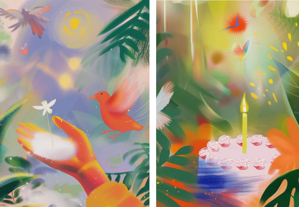 Нейросетки продолжат помогать дизайнерам айдентики. Например, дизайнеры Бюро «Щука» рисовали иллюстрации для бренда Flowwow в Миджорни.