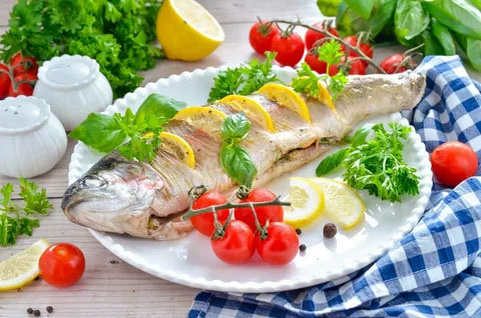 Запечённая форель с лимоном