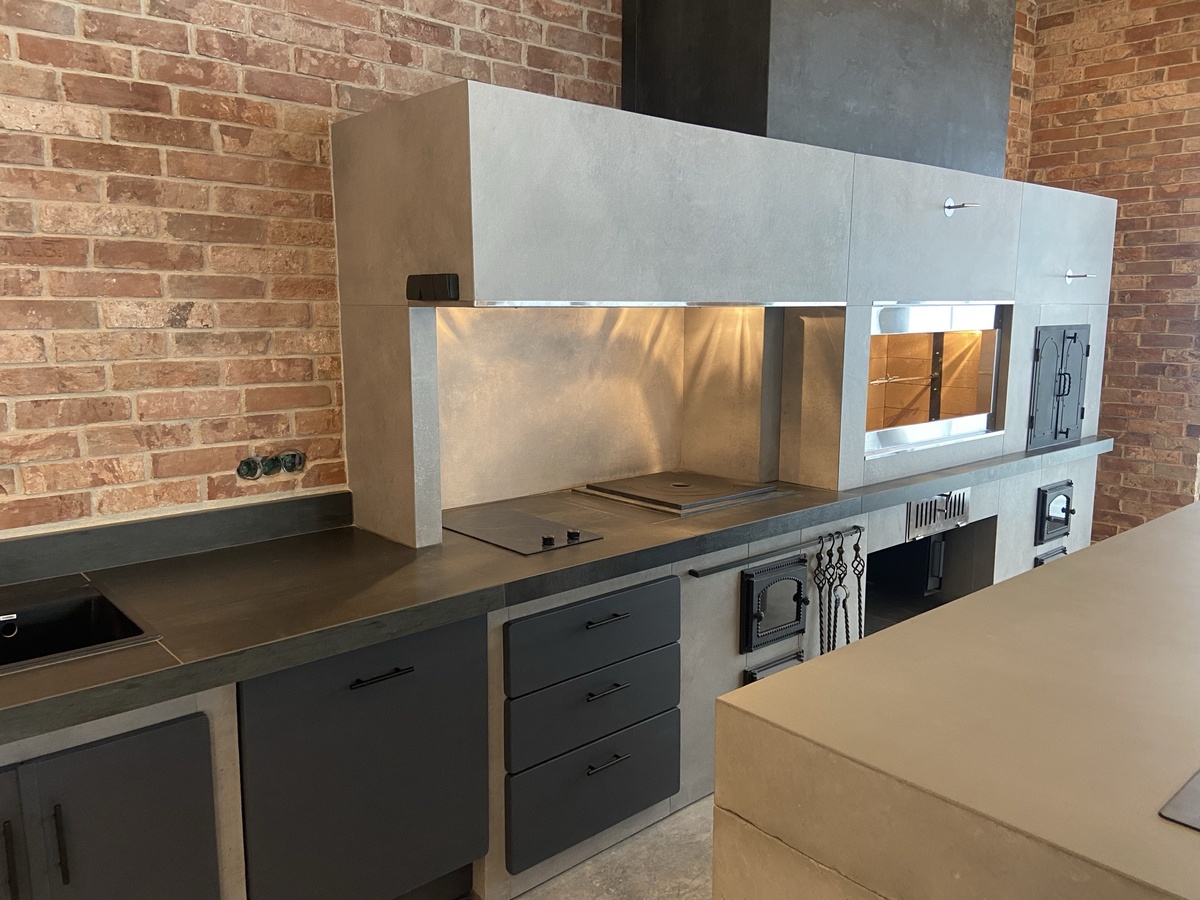 Модульный барбекю комплекс в стиле лофт.