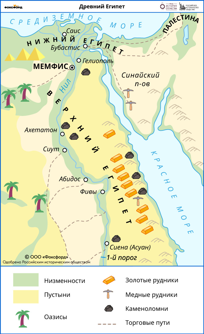 Карта Древнего Египта.
