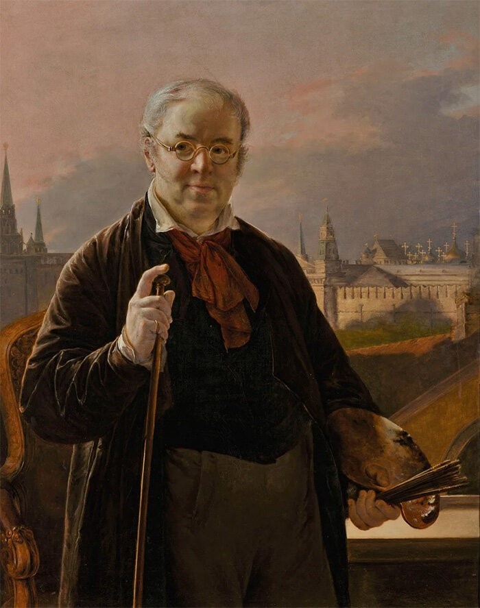 Василий Тропинин. Автопортрет на фоне Кремля. Фото из открытого доступа