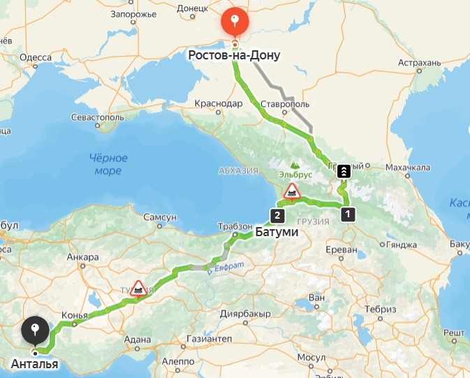 Возможно, по Турции маршрут будет чуточку иным, так как там не одна дорога.