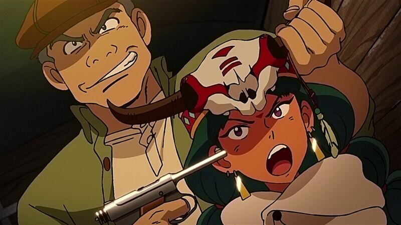 Скрин из аниме-сериала “Lupin Zero”, что создавался для просмотра онлайн, а не для ТВ-формата. Здесь один из бандитов вооружён пистолетом “Намбу Тип-14”, т. е. оружием японской армии из Второй мировой войны; нынешняя Япония не гордится своим участием в той мясорубке, а потому старается не прославлять родное оружие из соответствующей эпохи. Такие пистолеты встречаются в очень небольшом кол-ве аниме, транслировавшихся по телевидению; чуть меньшей редкостью это оружие оказывается в тех аниме, что не предназначены для ТВ (т. е. в формате ONA и OVA, где больше творческой свободы); хотя даже там “Тип-14” мелькает лишь в отдельных моментах, т. е. удостаивается очень небольшого количества экранного времени. Листайте вправо, чтобы увидеть другие примеры.