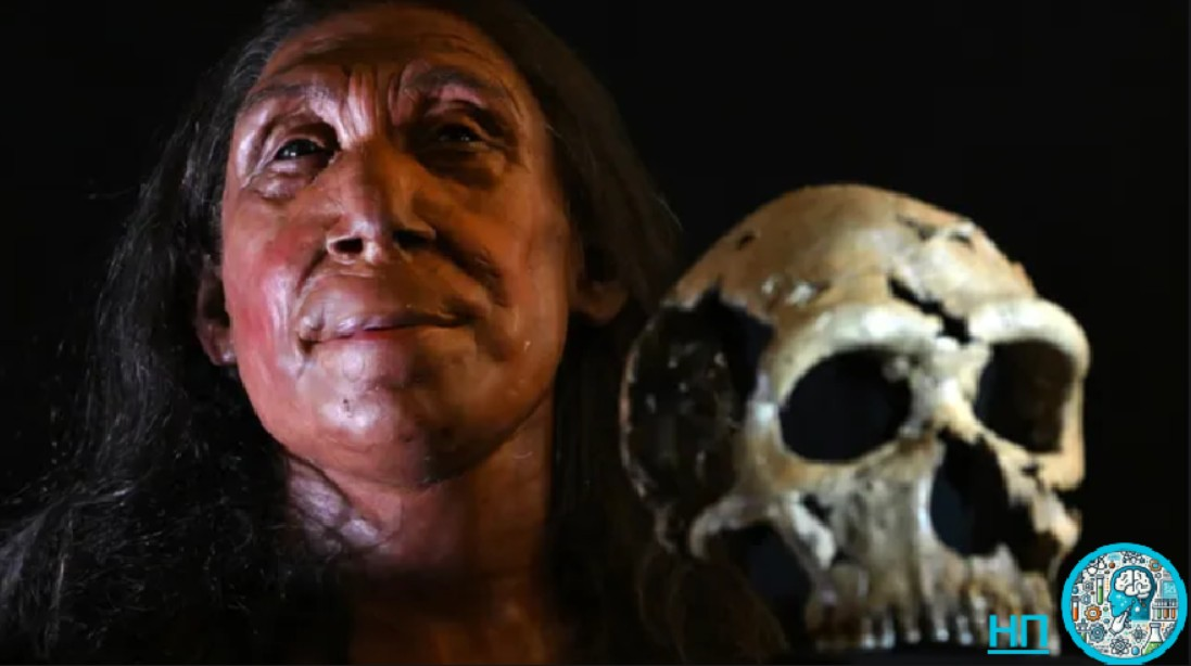 Реконструкция лица древней неандерталки по её черепу.