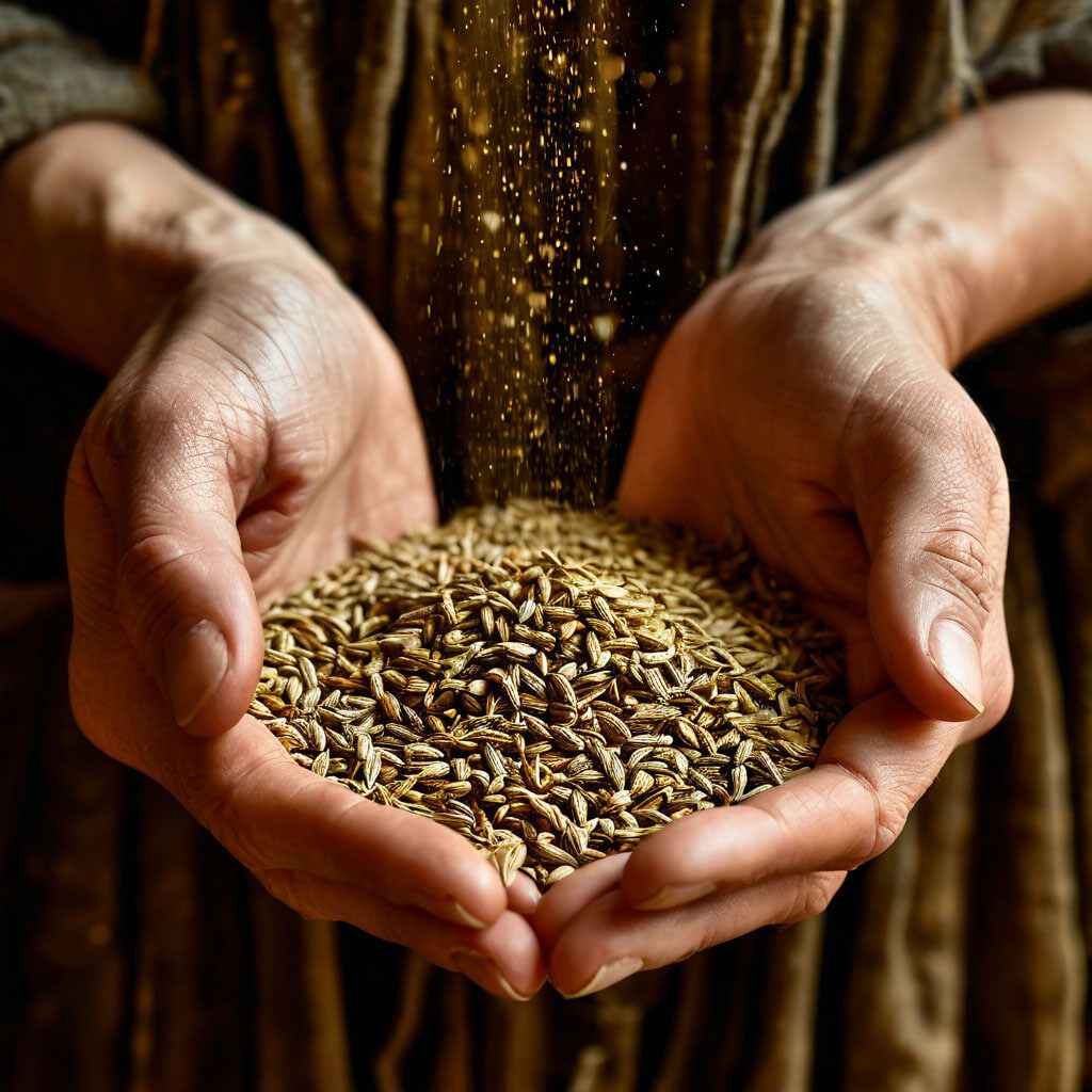 добавлю тмин я в пирожок
да милому скормлю его
чтоб не смотрел налево мой дружок - 
и глаз косил свой только на меня!