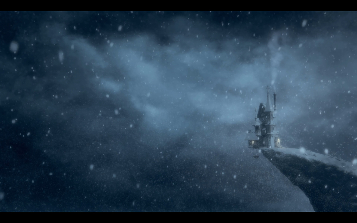 Дом колдуньи Мадлены, который, естественно, расположен на обрыве.